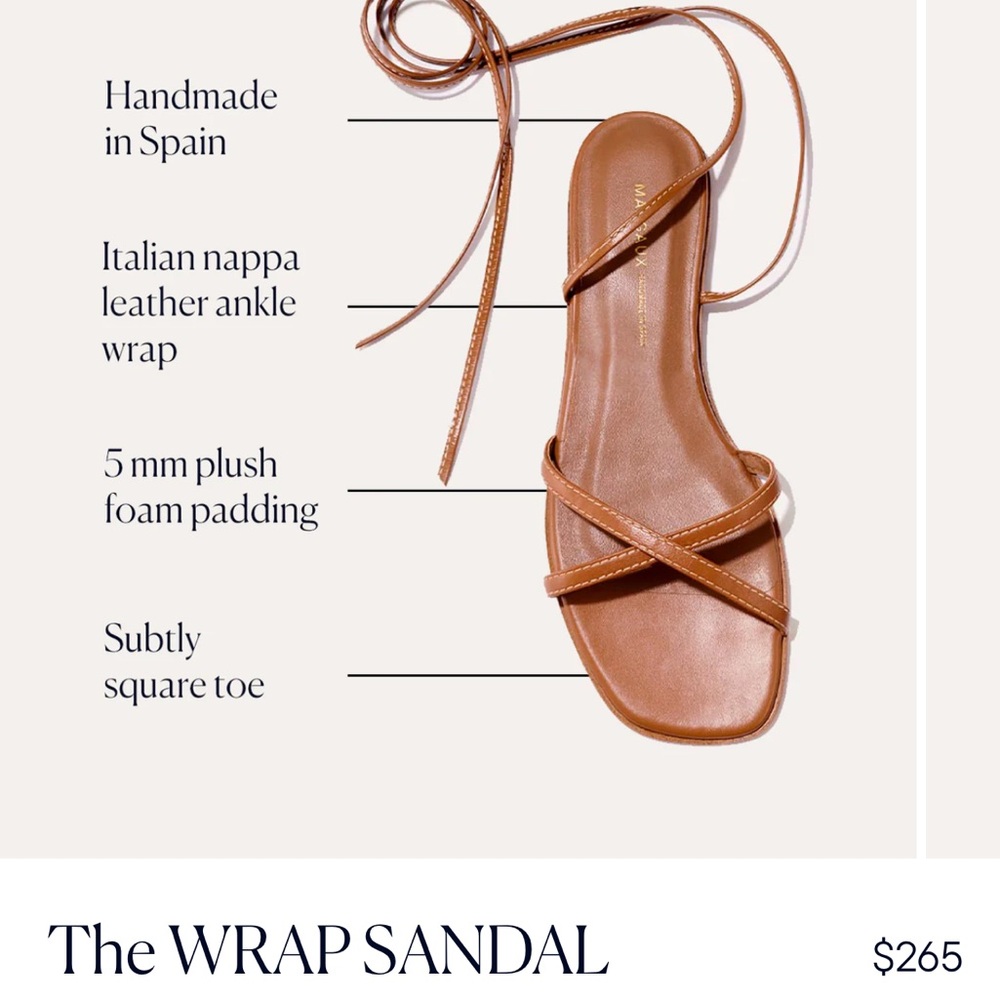 Margaux Brown Leather Wrap Sandal - Picture 2 of 6